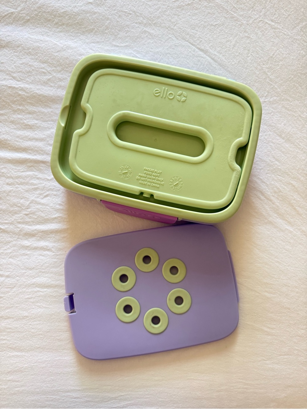 Kids Purple & Sage lunch Box - Leak-Resistant Snack Container